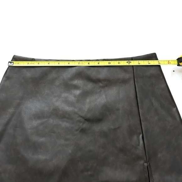 NWT Altare'd State Katarina Distressed Vegan Leather Skirt / Brown / Size M - Picture 11 of 15